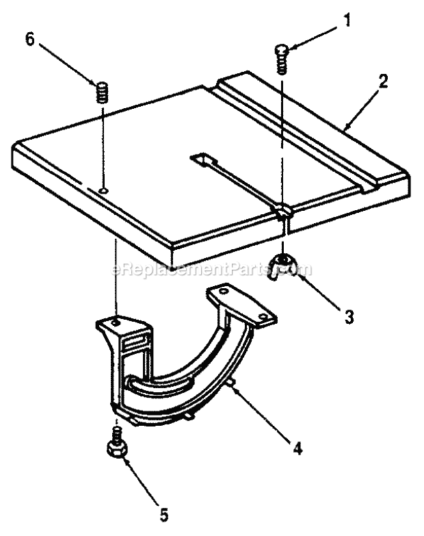 Table And Trunnion Diagram and Parts List for 113244530  Craftsman Band Saw