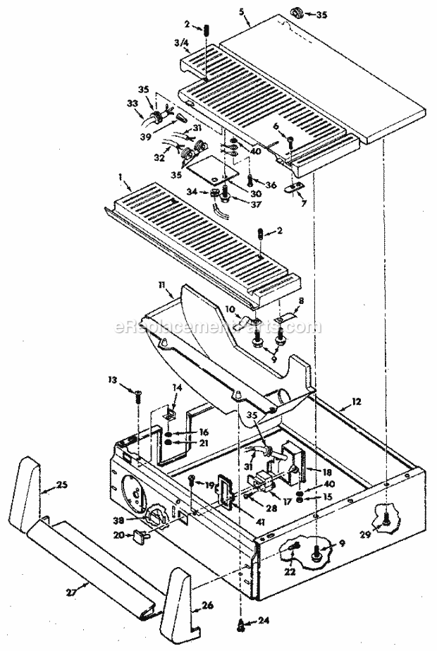 Base Components Diagram and Parts List for 113247310  Craftsman Band Saw