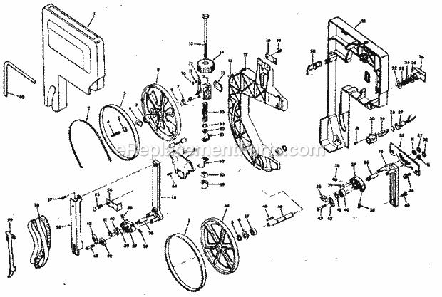 Drive Assembly Parts Diagram and Parts List for 113247410  Craftsman Band Saw