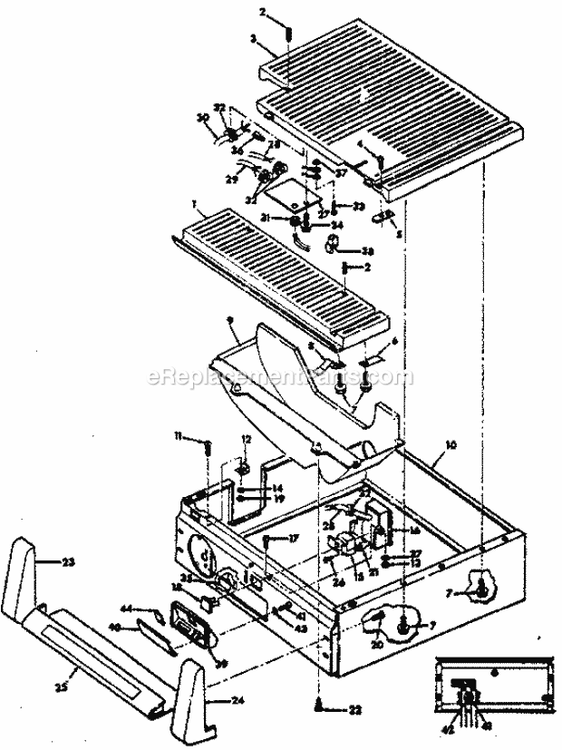 Base Components Diagram and Parts List for 113247410  Craftsman Band Saw