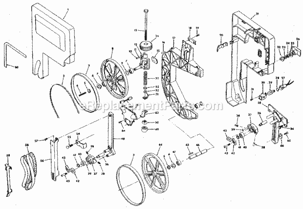 Page A Diagram and Parts List for 113247440  Craftsman Band Saw
