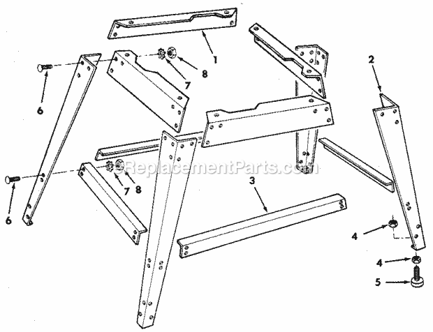 Page D Diagram and Parts List for 113247440  Craftsman Band Saw