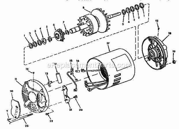 Motor Diagram and Parts List for 113248211  Craftsman Band Saw