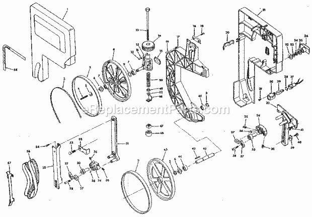 Page A Diagram and Parts List for 113248290  Craftsman Band Saw