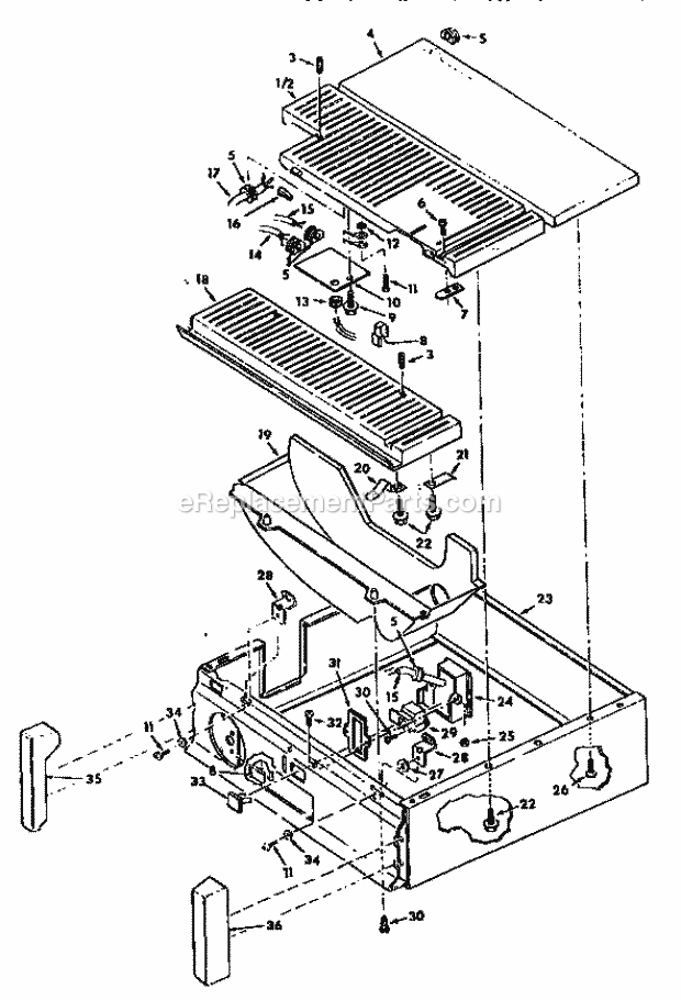 Base Components Diagram and Parts List for 113248322  Craftsman Band Saw
