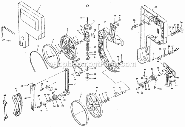 Page B Diagram and Parts List for 113248510  Craftsman Band Saw