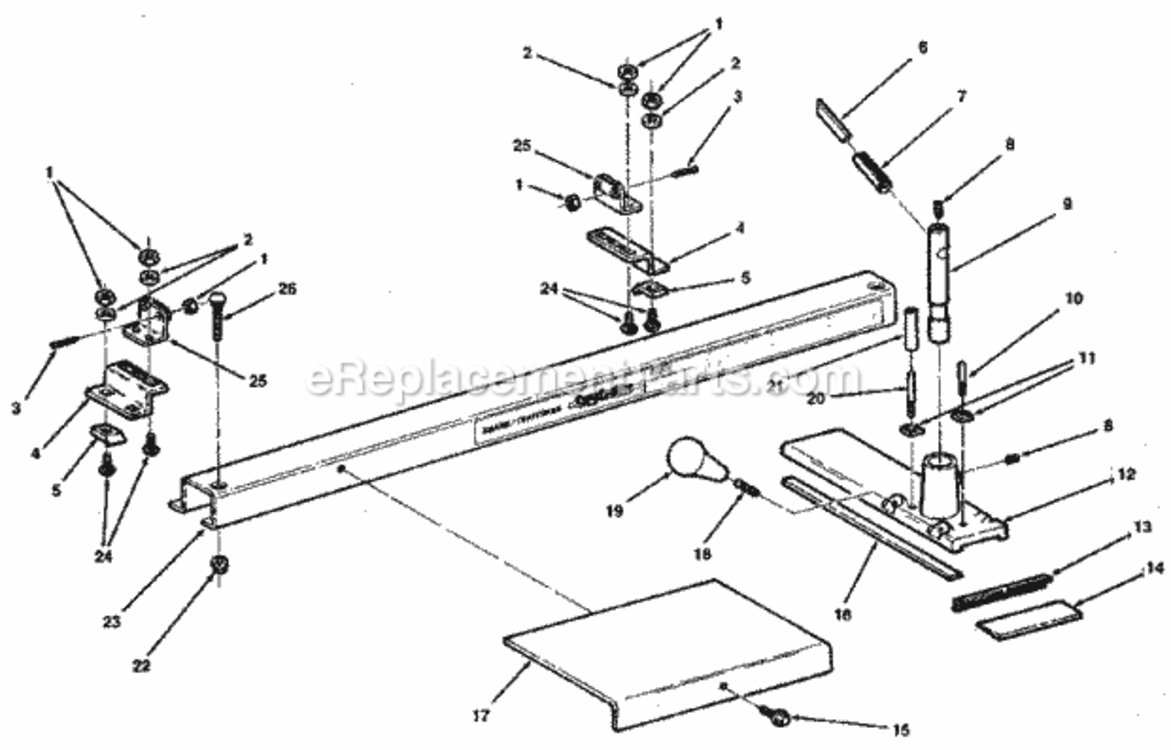 Unit Diagram and Parts List for 113249170  Craftsman Lathe