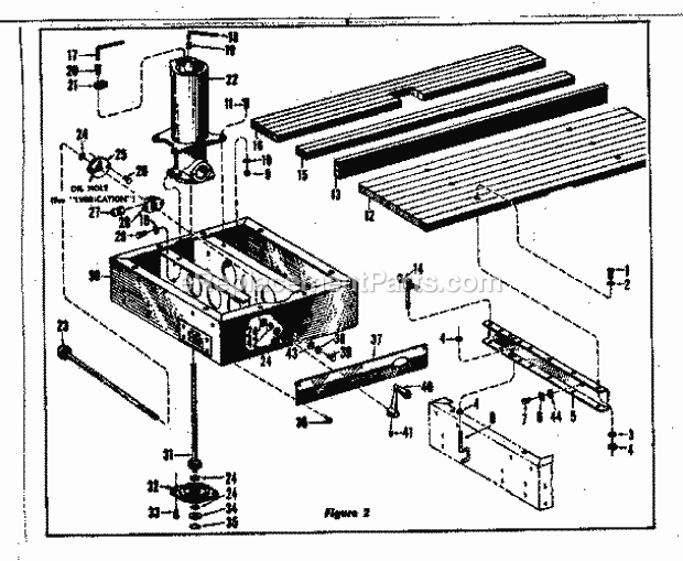 Base Assembly Diagram and Parts List for 11329000  Craftsman Chop Saw