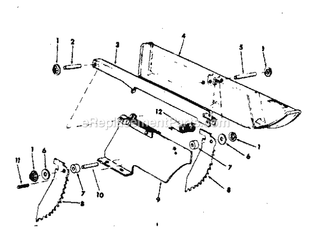 Guard Assembly Diagram and Parts List for 113290060  Craftsman Table Saw