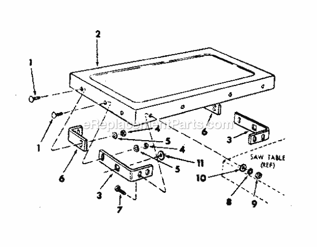 Table Ext Supplied Diagram and Parts List for 113290600  Craftsman Table Saw
