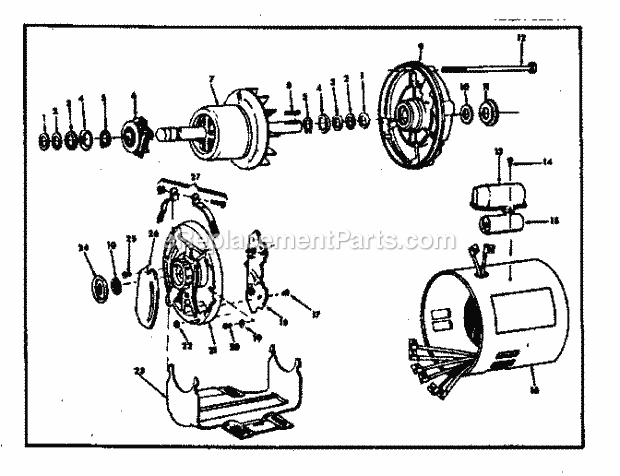 1 H.P. Capacitor Diagram and Parts List for 113290600  Craftsman Table Saw