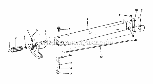 Fence Assembly Diagram and Parts List for 113290650  Craftsman Table Saw