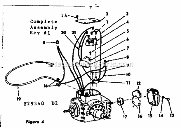 Motor Assembly Diagram and Parts List for 11329340  Craftsman Chop Saw