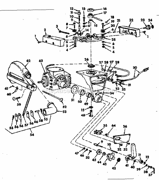 Yoke Assembly Diagram and Parts List for 11329342  Craftsman Chop Saw