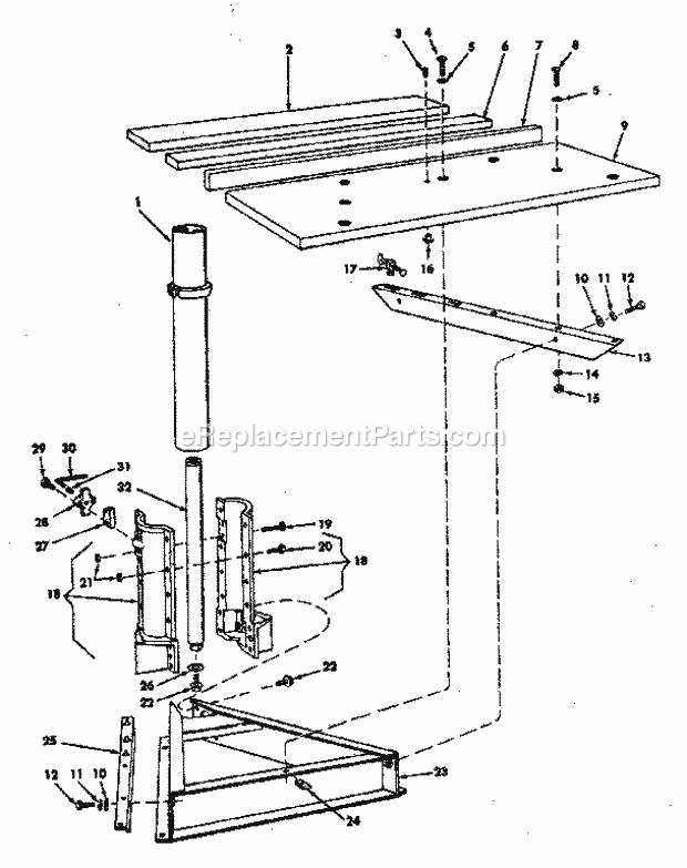 Rip Fence And Base Assemb... Diagram and Parts List for 11329342  Craftsman Chop Saw