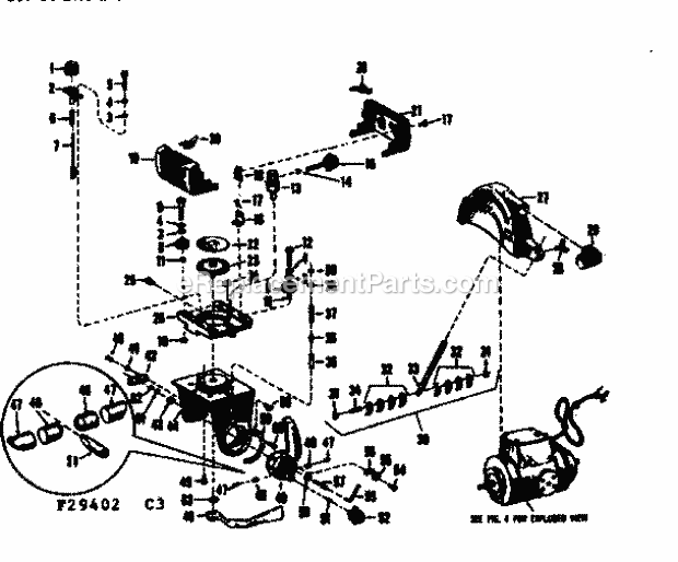 Saw Guard And Yoke Assembly Diagram and Parts List for 11329402  Craftsman Chop Saw