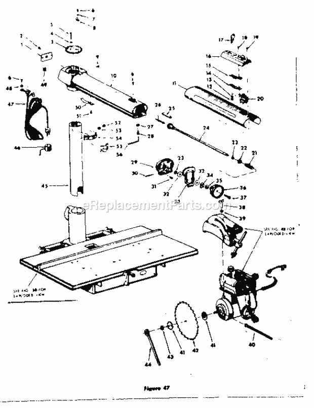 Unit Diagram and Parts List for 11329411  Craftsman Chop Saw