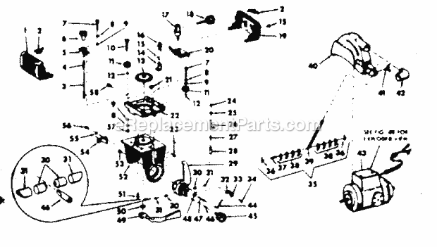 Saw Guard And Yoke Assembly Diagram and Parts List for 11329411  Craftsman Chop Saw