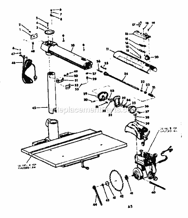 Unit Diagram and Parts List for 11329441  Craftsman Chop Saw
