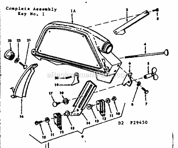 Guard Assembly Diagram and Parts List for 11329450  Craftsman Chop Saw