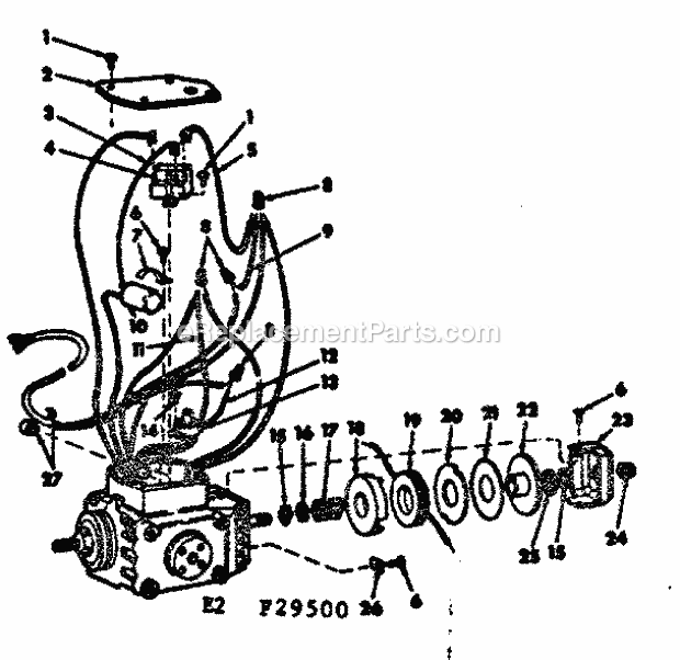 Motor Assembly Diagram and Parts List for 11329500  Craftsman Chop Saw