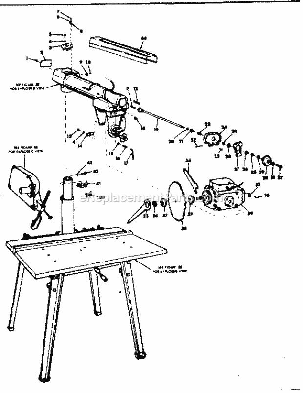 Unit Diagram and Parts List for 11329501  Craftsman Chop Saw