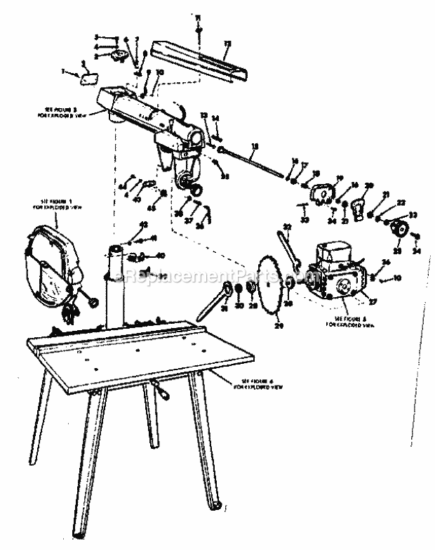Unit Diagram and Parts List for 11329511  Craftsman Chop Saw