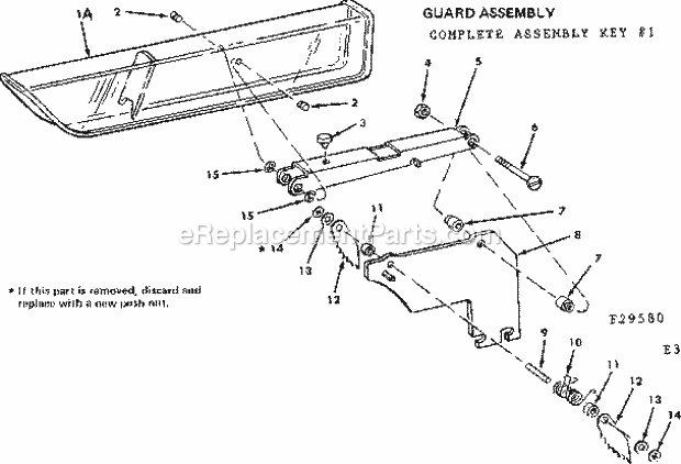Guard Assembly Diagram and Parts List for 11329580  Craftsman Table Saw