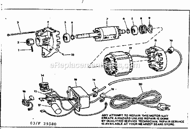 Table Extension Diagram and Parts List for 113295820  Craftsman Table Saw