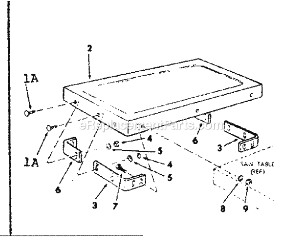 Table Extension Supplied Diagram and Parts List for 113298031  Craftsman Table Saw
