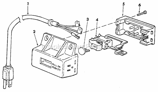 Figure 1 - On-Off Power O... Diagram and Parts List for 113298033  Craftsman Table Saw