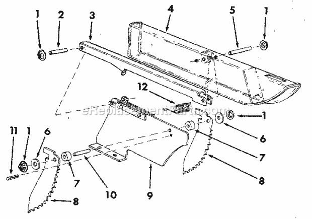 Figure 6 - 62579 Guard As... Diagram and Parts List for 113298033  Craftsman Table Saw