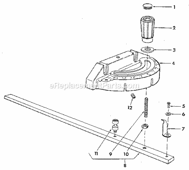Page D Diagram and Parts List for 113298060  Craftsman Table Saw