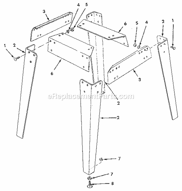 Page F Diagram and Parts List for 113298060  Craftsman Table Saw