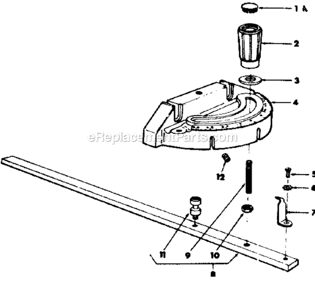 Miter Gauge Assembly Diagram and Parts List for 113298340  Craftsman Table Saw