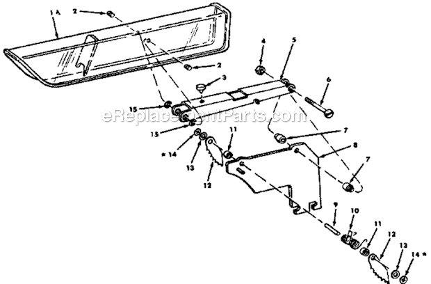 Guard Assembly Diagram and Parts List for 113298340  Craftsman Table Saw
