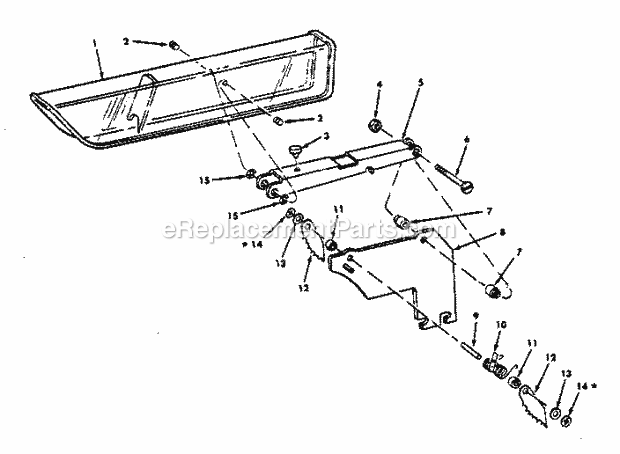 Guard Assembly Diagram and Parts List for 113298360  Craftsman Table Saw
