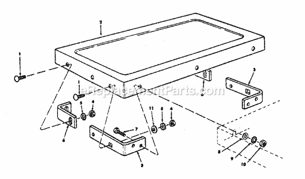 Table Extension Diagram and Parts List for 113298360  Craftsman Table Saw