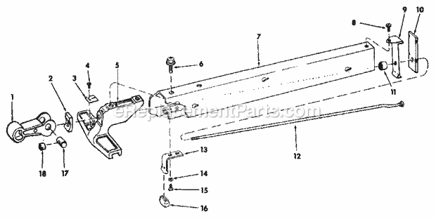 Page E Diagram and Parts List for 113298721  Craftsman Table Saw