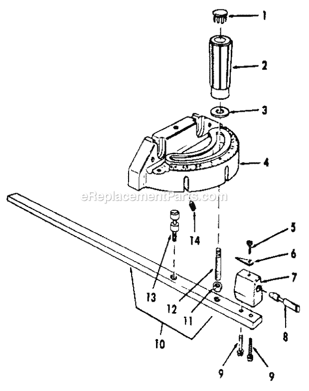 Page F Diagram and Parts List for 113298721  Craftsman Table Saw