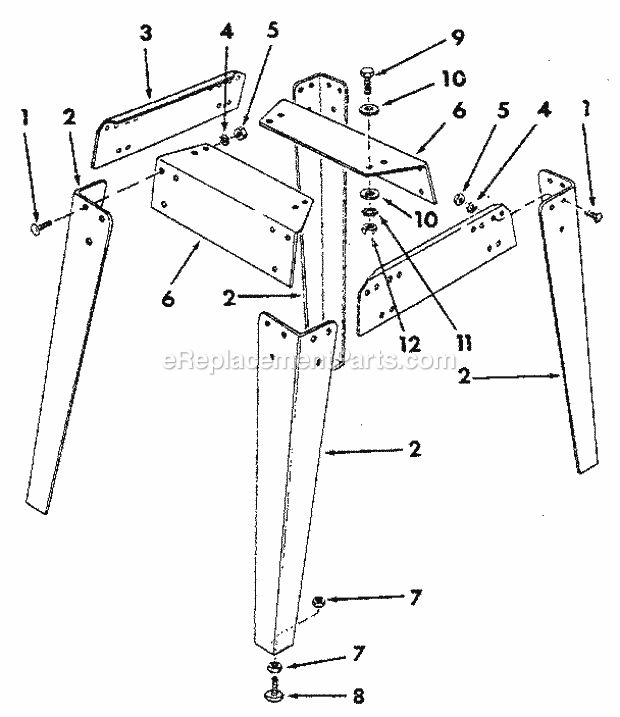 Page H Diagram and Parts List for 113298751  Craftsman Table Saw