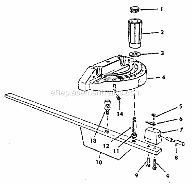 Page E Diagram and Parts List for 113298760  Craftsman Table Saw