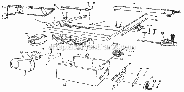 Page A Diagram and Parts List for 113298761  Craftsman Table Saw