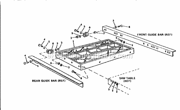 Table Extensions Diagram and Parts List for 113298762  Craftsman Table Saw