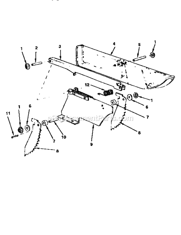 Guard Assembly Diagram and Parts List for 113298762  Craftsman Table Saw