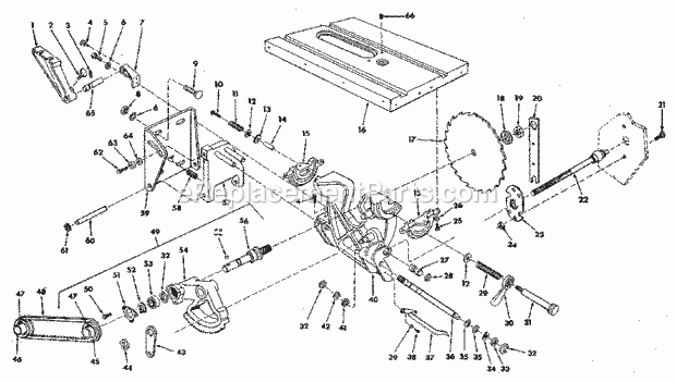Page B Diagram and Parts List for 113298840  Craftsman Table Saw