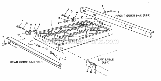 Page H Diagram and Parts List for 113298840  Craftsman Table Saw