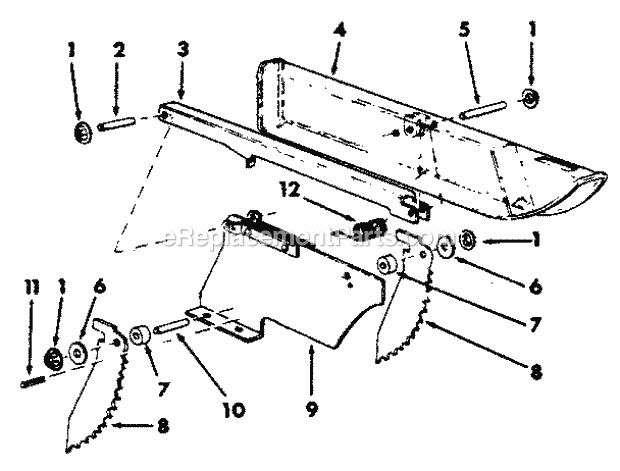 Page E Diagram and Parts List for 113298842  Craftsman Table Saw