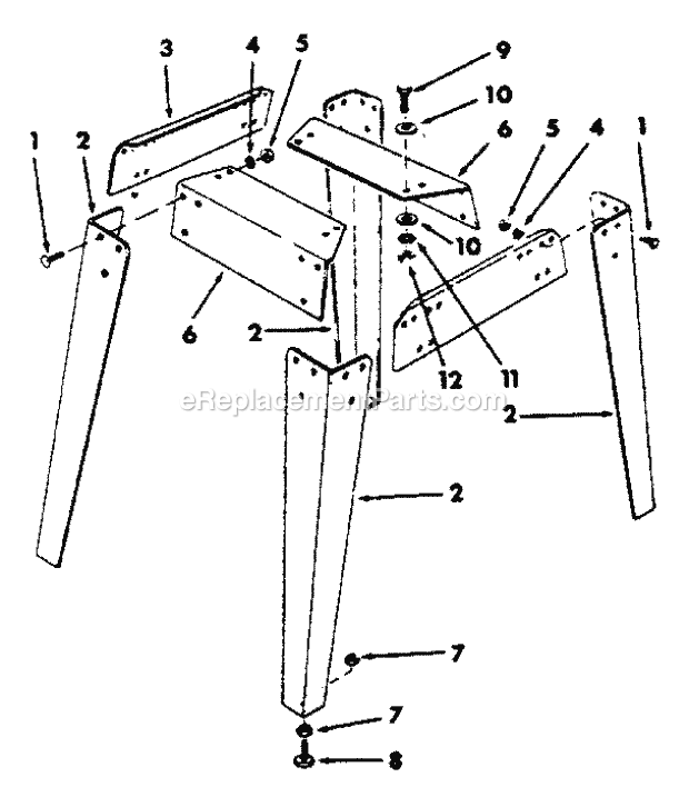 Page G Diagram and Parts List for 113298842  Craftsman Table Saw