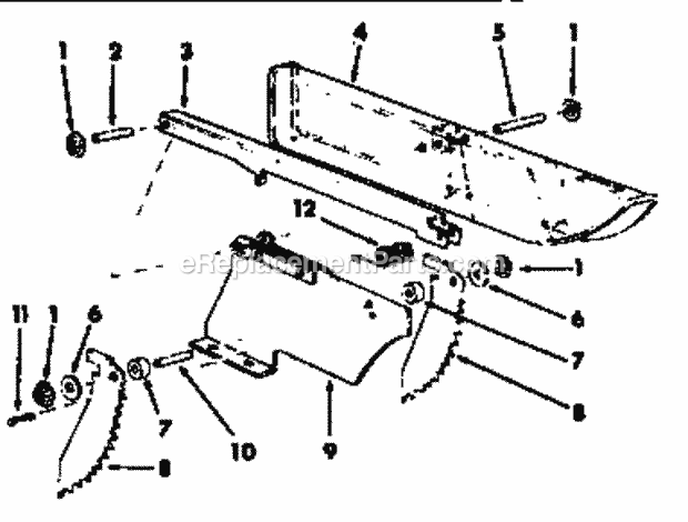 Guard Assembly Diagram and Parts List for 113298843  Craftsman Table Saw